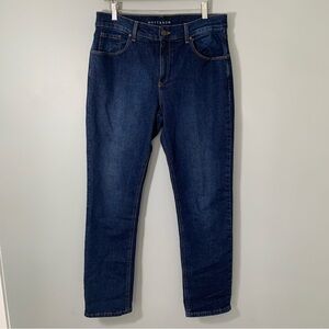 Mott & Bow Boyfriend Jeans dark wash mid rise cotton stretch denim jeans pants